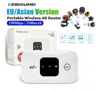 KEBIDUMEI Routeur sans fil 4G LTE, routeur WIFI mobile 4G, 150 Mbps, modem MiFi portable de poche, point d'accès WIFI mobile avec emplacement pour carte SIM Asian version