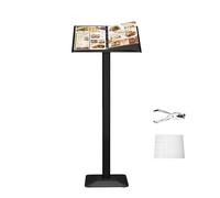 KEBMCHN Porte menu restaurant extérieur 49x35 cm, noir, support d'affichage, porte-informations, cartes de menu, panneaux publicitaires, comme classeur ou comme présentoir d'information (noir)