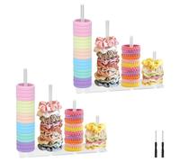 Keboyoe 2 Packung 4-Tier Acryl Scrunchie Halter Stand Transparenter Saufbewahrung für Haargummis Scrunchies Transparente Aufbewahrung für Frauen Teenager Girls Mädchen Geschenke