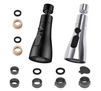 Keboyoe 2 Pièces 360° Pivotant Aérateurs de Robinet avec 3 Modes Douchette Mousseur Robinet Economie Eau Adaptateur Economiseur D'eau Embout Robinet Cuisine Pour Éviers de Cuisine Salle de Bain lavabo