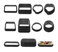 Keboyoe 20pcs Cercle a Tarte Perforé en Plastique Moules à Gâteaux Ronds,Ovales,Carré,Rectangulaire,Coeur Anneau à Tarte de Pâtisserie de Pâtisserie Perforées Moule Tartelette pour Dessert,Gâteaux