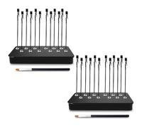 Keboyoe 24 Pcs Pinces Crocodiles Flexible de 15 cm avec 2 Base Magnétique et 2 Brosses,Troisieme Main de Modelisme pour Soudure à la Main et Circuits Imprimés