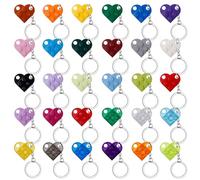 Keboyoe 30 Pièces Porte-Clés Coeur en Briques Porte-Clés en Forme de Cœur Porte Clef Couple Coeur Multicolore Porte-clés Coeur pour Anniversaire, Garnitures de Sacs de Fête, Cadeaux de Décoration