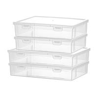Keboyoe 4 Pièces Boite de Rangement Lettres avec Couvercle Boîtes D'archivage Papier Multi-usages en Plastique Boite Papier Rangement Plastique Boîtes Rangements de Papiers pour Lettre,Photo,Document