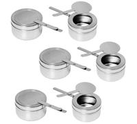 Keboyoe 6 Pièces Récipients à Pâte Combustible Récipients en Acier Inoxydable à Pâte Combustible Brûleur Chafing Dish en Acier Inoxydable pour Chauffe-Plats à Fondue ou Plat de Cuisson, Camping