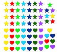 Keboyoe 70 Pièces Aimant Étoile Aimants Tableau Magnétique Magnet Étoile Aimants Frigo Petit Aimant Tableaus Blanc Coloré Magnet Frigo pour Tableau Blanc Réfrigérateur L'école,Bureau(Coeur,Étoile)