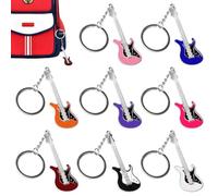 Keboyoe 8 pièces Porte-clés Guitare Porte-clés en Métal Guitare Électrique porte cles Rock porte-cles Instrument de Musique Pendentif clé, Musique Pendentif pour Décoration Cadeau