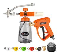 Kebtek Pistolet Haute Pression avec Canon à Mousse Voiture et 5 Buse, Accessoire à Double Embout, Adaptateur Compatible avec Karcher K2-7