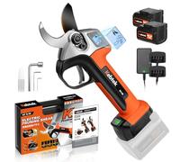 Kebtek Sécateur Électrique 35 mm - Professionnel Brushless Sécateur - 18V 500W - LCD Écran - SK5 Lame - 2 Batteries - Sécateur pour Vigne, le Cerisier, le Pommier (KT-E35)