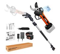 Kebtek Sécateur électrique sans fil de 40 mm avec tige d'extension, moteur sans balais 18 V, 2 Ah, batterie rechargeable, écran LCD (KT940-SET)