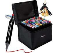 Kebuye Feutre a Alcool 80 Couleurs Marker à Feutres Coloriage Adulte Double Pointe avec Pochette de Transport et Espaceur pour Croquis Coloriage Calligraphie