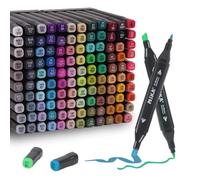 Kebuye Feutre a Alcool Set 120 Couleurs Marqueurs de Dessin Feutres à Alcool Double Pointe pour Adultes Griffonnages Enfants Animation Le Coloriage Et Les Illustrations