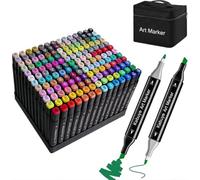 Kebuye Set de marqueurs à alcool - 168 couleurs Marqueurs feutres Twin Tip Marqueurs à alcool avec sacoche de transport pour artistes, enfants, adultes, peinture, dessin, manga, design