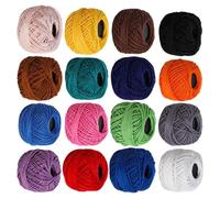 Keche Fil De Coton - 16 Rouleaux, Fil De Coton Doux Pour Crochet, F́il Ďe Çoton Doux Pour Bébé Jade Frost, Boules Đe F̀il D́e Ćoton D̄e Couleur Unie, Fournitures Dé Ṕour Voyage, Hôtel, Apparte