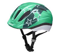KED Meggy Trend Casque de vélo Enfants, Vert/Motif étoiles, S/M (49-55cm)