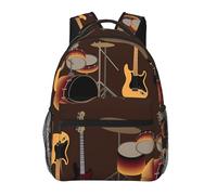 KEDDJI Modèle rock de batterie rétro, Sac à dos étudiant Sac à dos décontracté Sac à dos classique Sac d'école résistant à l'eau