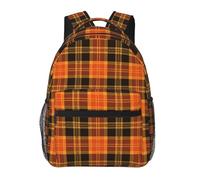 KEDDJI Plaid tartan d'Halloween, Sac à dos étudiant Sac à dos décontracté Sac à dos classique Sac d'école résistant à l'eau