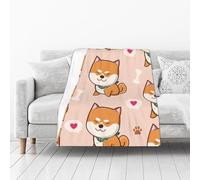 KEDDJI Shiba Inu Mignon et Kawaii Couverture Chaude en Flanelle Polaire Douce et Moelleuse comme Couverture de lit/draps de lit 102 x 127 cm