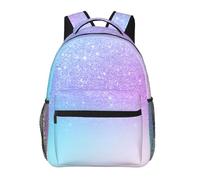 KEDDJI Violet Rose Paillettes Ombre Bleu Dégradé, Sac à dos étudiant Sac à dos décontracté Sac à dos classique Sac d'école résistant à l'eau