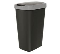 Poubelle 45l avec couvercle KEDEN COMPACTA Q noir avec bord gris clair