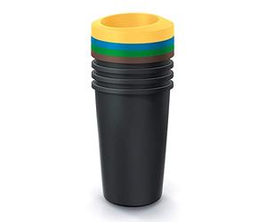 KEDEN Lot de 4 cubes de recyclage rond 45L chacun Compacta R 39x39x90 cm