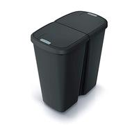 Poubelle à double couvercle Keden Compacta Q DUO 45L Un Compartiment Triage noir