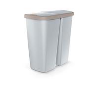KEDEN Poubelle avec 2 couvercles indépendants 45L Compacta Q duo 48X28X51 cm