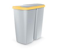 KEDEN Poubelle avec 2 couvercles indépendants 45L Compacta Q duo 48X28X51 cm