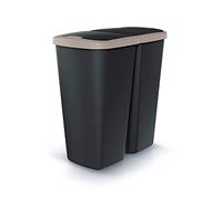 KEDEN Poubelle avec 2 couvercles indépendants 45L Compacta Q duo 48X28X51 cm