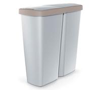 KEDEN Poubelle avec 2 couvercles indépendants 50L Compacta Q duo 54x24x56 cm