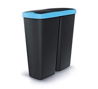 KEDEN Poubelle avec 2 couvercles indépendants 50L Compacta Q duo 54x24x56 cm