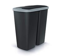 Keden Poubelle avec 2 couvercles indépendants de 45 l noir