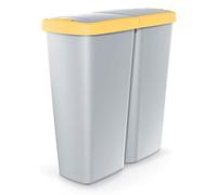 KEDEN Poubelle avec 2 couvercles indépendants 50L Compacta Q duo 54x24x56 cm
