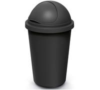 Keden® Poubelle cuisine 50L couvercle basculant plastique recyclé 100% corbeille papier bureau support fixation sac-poubelle déchets bio noir