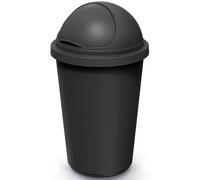 KEDEN® Poubelle cuisine 50L couvercle basculant plastique recyclé 100% corbeille papier bureau fixation sac déchets bio noir