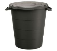 Keden Poubelle lisse avec couvercle - Recyclage 120 l - Réservoir d'eau noir