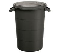 Keden Poubelle lisse avec couvercle - Recyclage - Capacité : 80 l - Noir