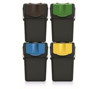 Ensemble de poubelles de tri Keden SORTI BOX 4x25l - noir recyclage Noir