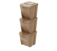 KEDEN Sortibox Lot de 3 poubelles pour le recyclage avec rabat 25L chacun 39x29x45 cm
