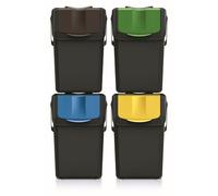 Prosperplast poubelles KEDEN SORTIBOX recycler noir 100 L lot de 4