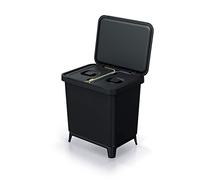 Poubelle avec couvercle 30L Systema poubelle recyclage plastique noir
