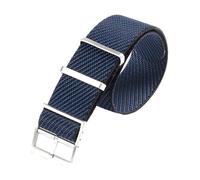 KEDFZY Bracelet de montre en toile de nylon de 20 mm à 22 mm de large avec une boucle en bronze, bracelet de montre de sport unisexe avec un accessoire réglable.,Bleu-Argent,22 mm