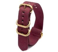 KEDFZY Bracelet de montre en toile de nylon tissé de 18 mm à 24 mm de large et 23 cm de long avec une boucle dorée intégrée, parfait pour un usage quotidien.,Rerd,22 mm
