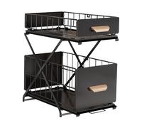 Kedia Étagère sous Évier, Étagère Multifonctionnelle, Rangements sous évier et Organisation de Cuisine, Porte-épices, Étagère sous Placard (Noir)
