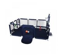 KEDIA Parc pour Bébé, Sans Coins, équipé de Jouets Panier de Basket et Panier de Football, Structure Stable