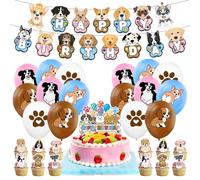 KedidO Anniversaire Ballons Set, Chien Ballon Set, 30Pcs Latex Ballon Coloré, Parti Thème Ballons de décoration, Chien Ballon pour l'anniversaire des enfants