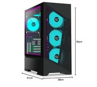KEDIERS Boitier PC - 6 Ventilateurs PWM préinstallés, boitier de Jeu ATX Mid Tower en Maille avec Panneau latéral ouvrant en Verre trempé