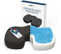 KediLife Coussin de siège en mousse à mémoire de forme - Coussin de siège de voiture ergonomique, chaise de bureau, bureau, fauteuil roulant et jeux - avec gel pour le coccyx