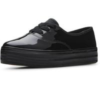 Keds Baskets à lacets Point pour femme, Cuir verni noir, 35 EU