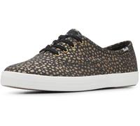 Keds Women's Champion Canvas Lace Up Sneaker, Black/Bronze Mini Dot, 7 Wide